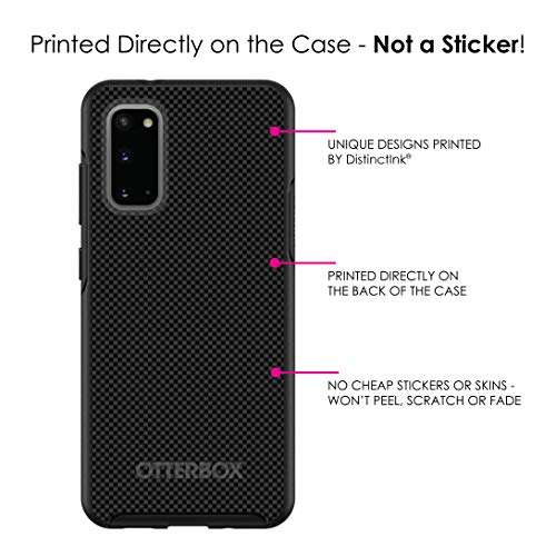 DistinctInk Case for Samsung Galaxy S20 Ultra / S20 Ultra 5G (6.9" Screen) - Replacement for OtterBox Symmetry Custom Black Case - Black Grey Carbon Fiber Printed Design 2