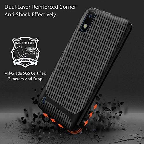 Dzxouui for Galaxy A10 Case,Durable Light Shockproof Cover Protective Phone Case for Samsung Galaxy A10(DC-Black)(6.2inch) 6