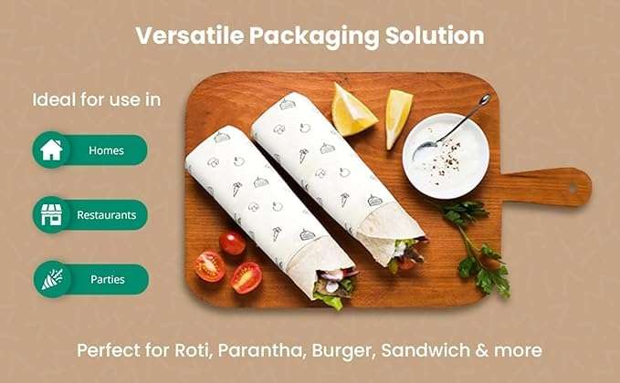 SnapWrap Butter Paper 1kg | Non-Stick Baking Paper | Food Grade Greaseproof Paper Roll for Cake, Cookies, Roti, Chocolates | Imported | Oven & Microwave Safe | No Oil Needed | Ideal for Wrapping 4