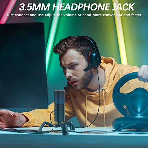 VIMVIP USB Microphone for Computer, USB Condenser Microphone PC Gaming MIC for Recording & Streaming with Mute Button, Headphone Jack, 2 Pickup Patterns 6