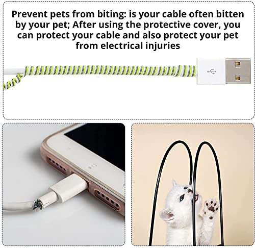 The Thrift Store Ultimate Cable Protector | Spiral Triple Colour 1.5 Meter / 150 cm | Plastic Cord Wire Charger Winder for iPhone and Android Charging Cables (Metallic Purple) 5