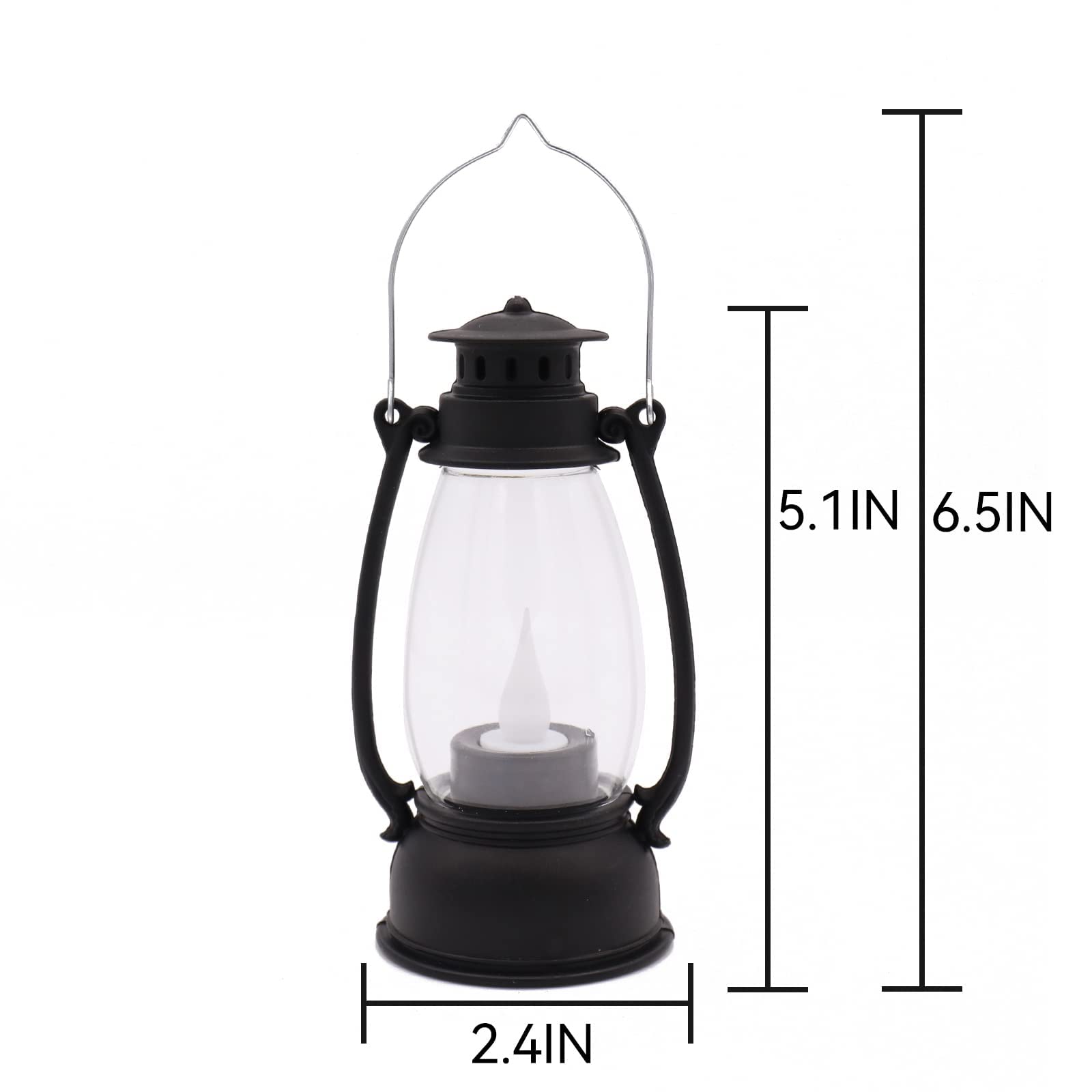 JAGDIV Mini Lanterns 6-Pcs LED Small Lanterns Indoor Lanterns Decorative Outdoor Hanging Lantern Decorative Candle Lanterns Farmhouse Decor for Weddings Birthday Party Halloween (Black 1) 3