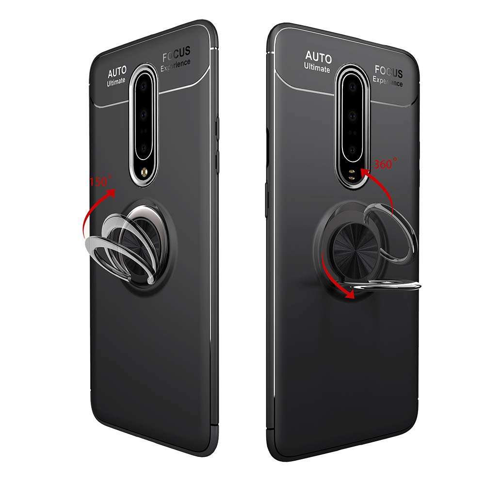 Asuwish Compatible with OnePlus 7 Pro Case and Tempered Glass Screen Protector Cover Cell Ring Holder Kickstand Phone Cases for OnePlus7Pro 5G One Plus 1+7 1Plus OnePlus7 1+ 7Pro One+ 1 + Seven Black 3