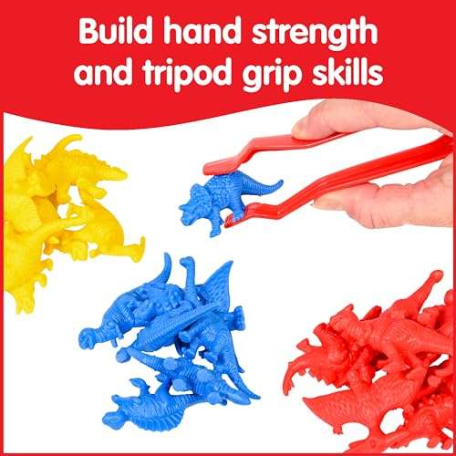 Edx Education Dinosaur Counters - Mini Jar Set of 32 - Learn Counting, Colors, Sorting and Sequencing - Math Manipulative for Kids 5