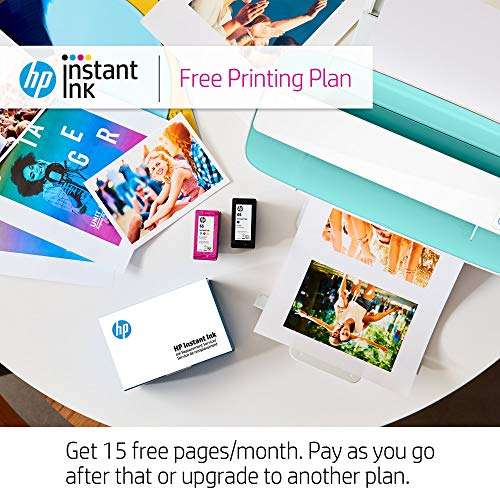 HP DeskJet 3755 All-in-One Wireless Printer - Instant Ink Ready, Mobile Printing, Best Printer for Home and Office, Scanner, Copy, Fax, Inkjet with Built-in Wifi, J9V90A - Blue Accent (Renewed) 5