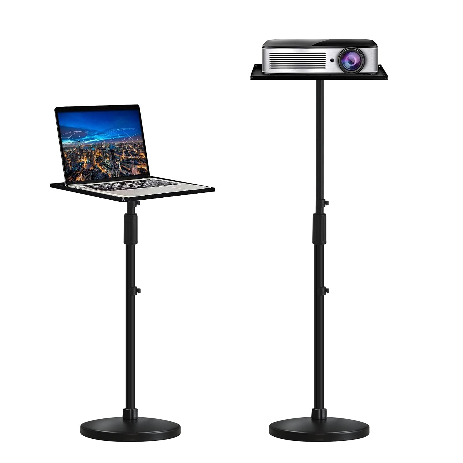 Drsn Projector Tripod Stand, Universal Laptop Tripod Floor Stand, Computer DJ Equipment Holder Mount- Adjustable Height 29.5 to 51.1 Inch, Perfect for Stage, Studio, Home & Office with Tray 1