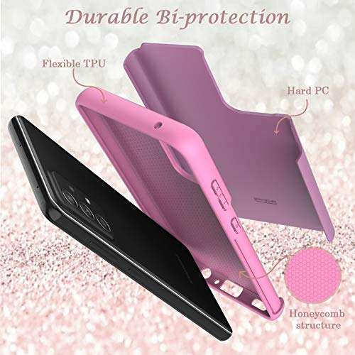 Glitter Case for Samsung Galaxy A52 / Samsung Galaxy A52 5G / 4G | 6.5 Inch | Cute Sparkle Protective Cell Phone Basic Case for Girls Women | TPU+PC Anti-Shock Anti-Scratch Covers 2021 (Pink) 3