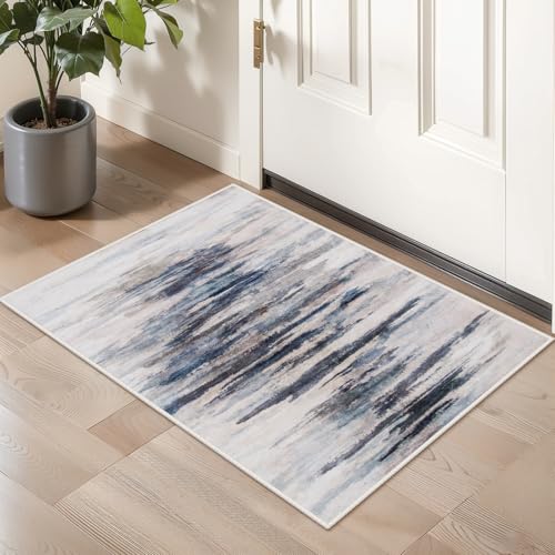 Lahome Abstract Soft Washable Carpet, 4x6ft Ultra-Thin Stain Resistant Bedroom & Living Room Non-Slip Multi Carpet Throw Rug