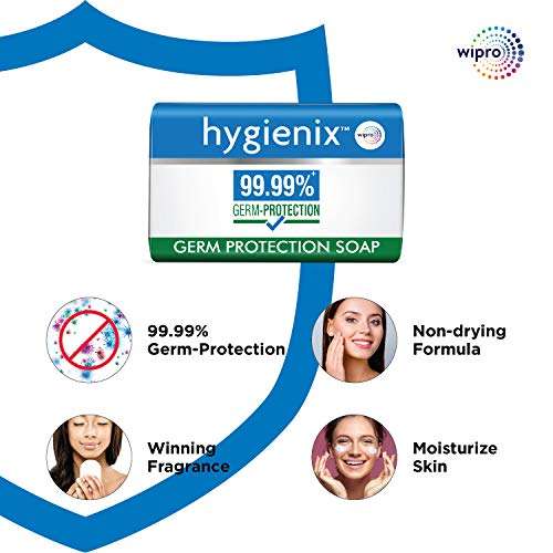 Hygienix Germ Protection Soap by Wipro, 125g(Buy 4 Get 1 Free) 4