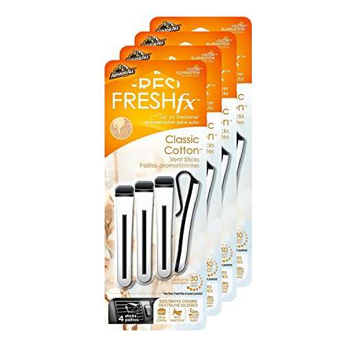 Armor All FRESHfx Car Air Freshener Vent Sticks, 4-PACK (16 Sticks) (4 Packs, Island Oasis)