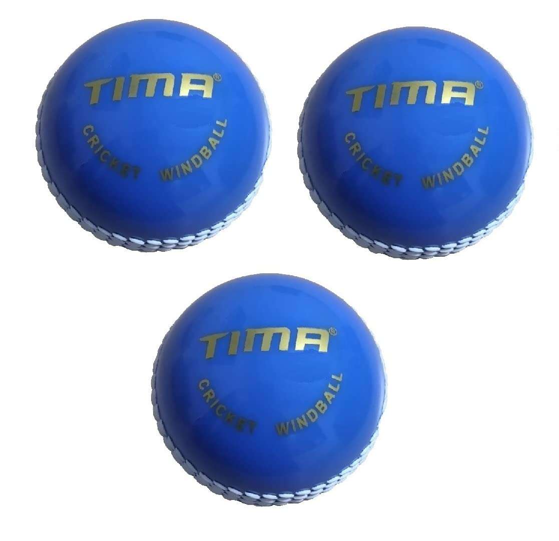 TIMA Synthetic Cricket Ball Poly Hard Cricket Balls - Indoor & Outdoor Training Cricket Ball for Coaching Practice (Blue Pack of 3) 4