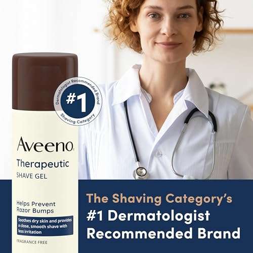Aveeno Therapeutic Shave Gel with Oat and Vitamin E to Help Prevent Razor Bumps, Soothes Dry Skin and Provides a Close, Smooth Shave with Less Irritation, Fragrance-Free, 7 oz 6