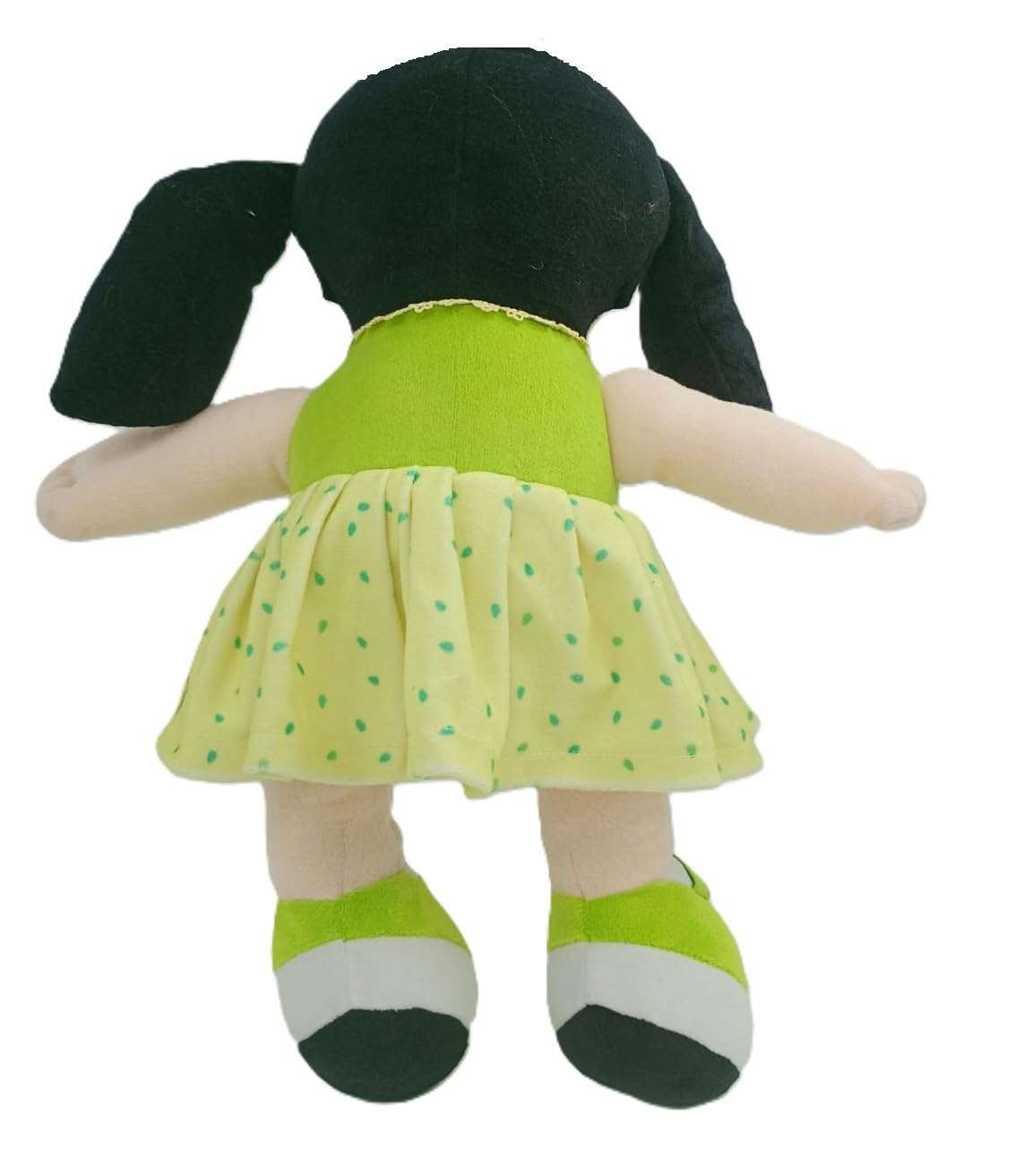 NATKHAT Satin Soft Doll with Printed Dress - 45cm | Adorable Plush Toy for Kids | Soft and Cuddly Stuffed Doll | Ideal Gift for Toddlers and Children, Green 4