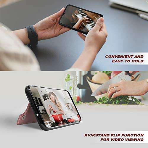 Shields Up for Samsung Galaxy A70 Case Wallet with Card Holder/Slots, Premium PU Leather Kickstand Wallet Case, Double Magnetic Clasp Protective Flip Cover for Samsung Galaxy A70 - Rose Gold 4