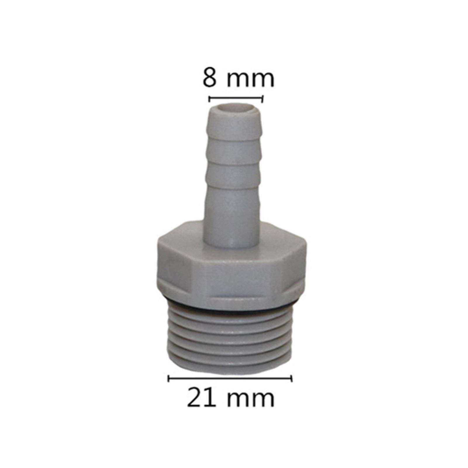 MANHONG Botanical Garden Lawn Nozzle 6/8/10/12mm Barb to 3/8", 1/2" Male Thread Straight Connector Garden Plastic Steel Hose Connector Fish Tank Air Pump Connector 2 (Color : 1I2 Inch to 8mm) 3