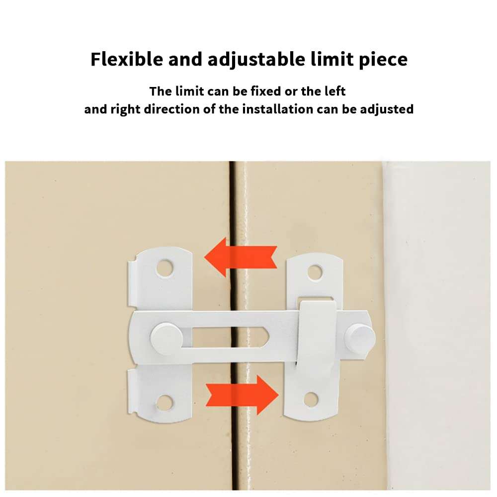 CLING Latch Sliding Door Safety Door Lock, Stainless Steel Matte White, Used for pet Doors, Cabinet Furniture, wardrobes, Windows (Small) 5