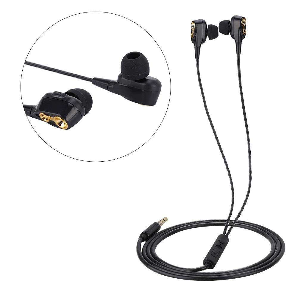 3.5mm Wired Earphones, Comfortable Wearing Stereo Headphones in Ear Gaming Earbuds(Black) (Black) 4