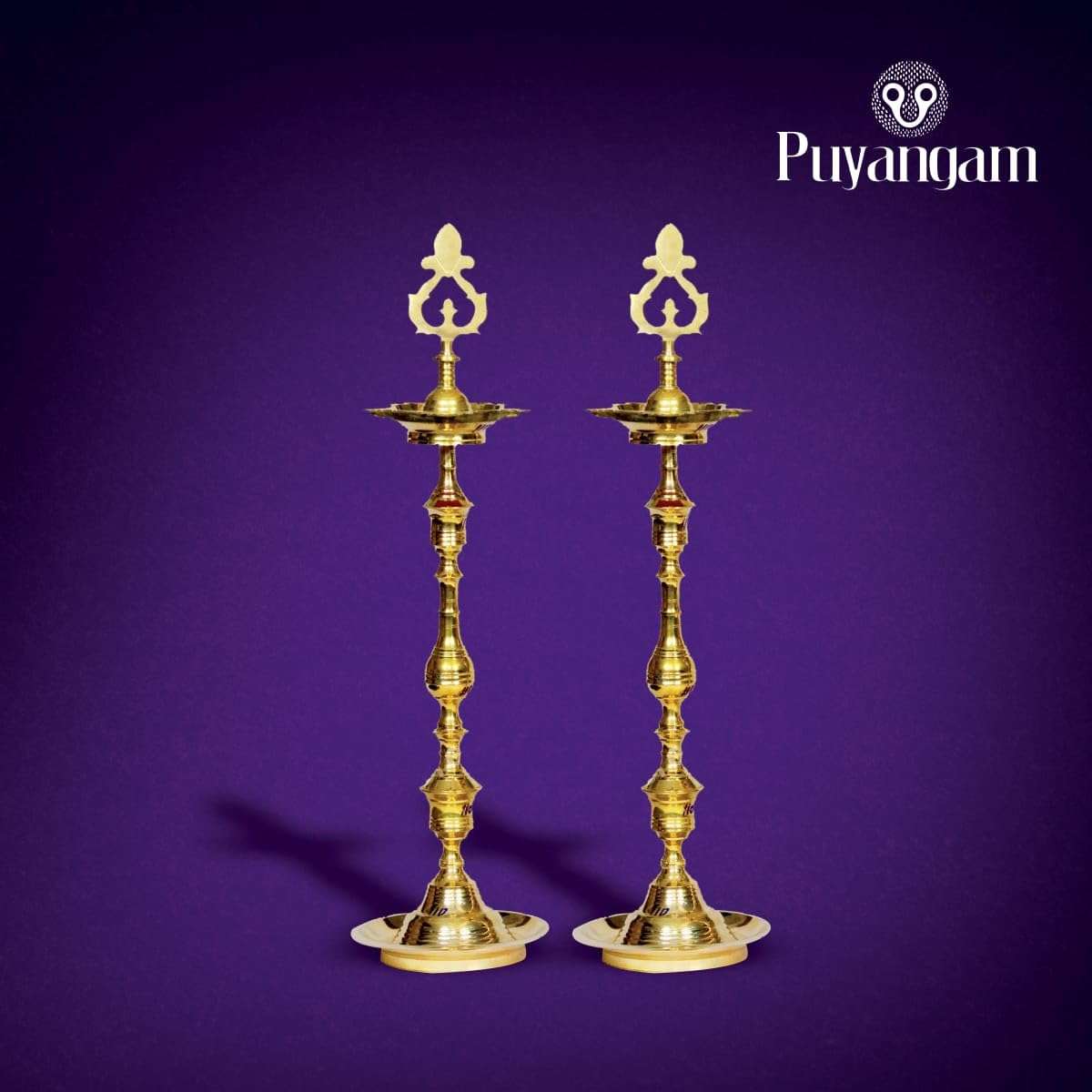 Puyangam Brass KUTHU VILAKKU, Brass Lamps/Diya/DEEPAM for Pooja/Best Lamps/Diya/KUTHU VILAKKU for Gifts/Decorations (10 Inch) 4