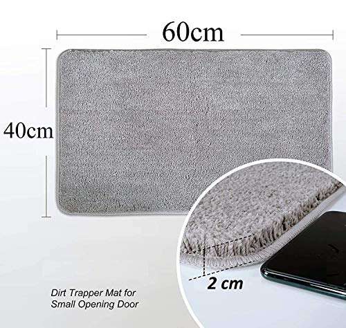 VMPS | Anti-Slip Microfiber Combo Soft Bath Mat, Size 40 x 60 cm - Bathroom Rugs - Suitable for Kitchen, Bedroom and Bathroom, Dry Fast Water Absorbent & Machine-Washable - Set of 2 Grey 2
