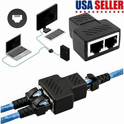 FAMKIT Internet Splitter, RJ45 Splitter As a Ethernet Splitter to Connect Two Devices Access The Network Equivalent to Cat6 Splitter or Cat5 Splitter 2