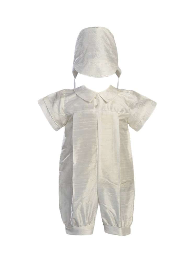 Boy's Silk Christening Baptism Romper - Size M (6-12 Month) 1