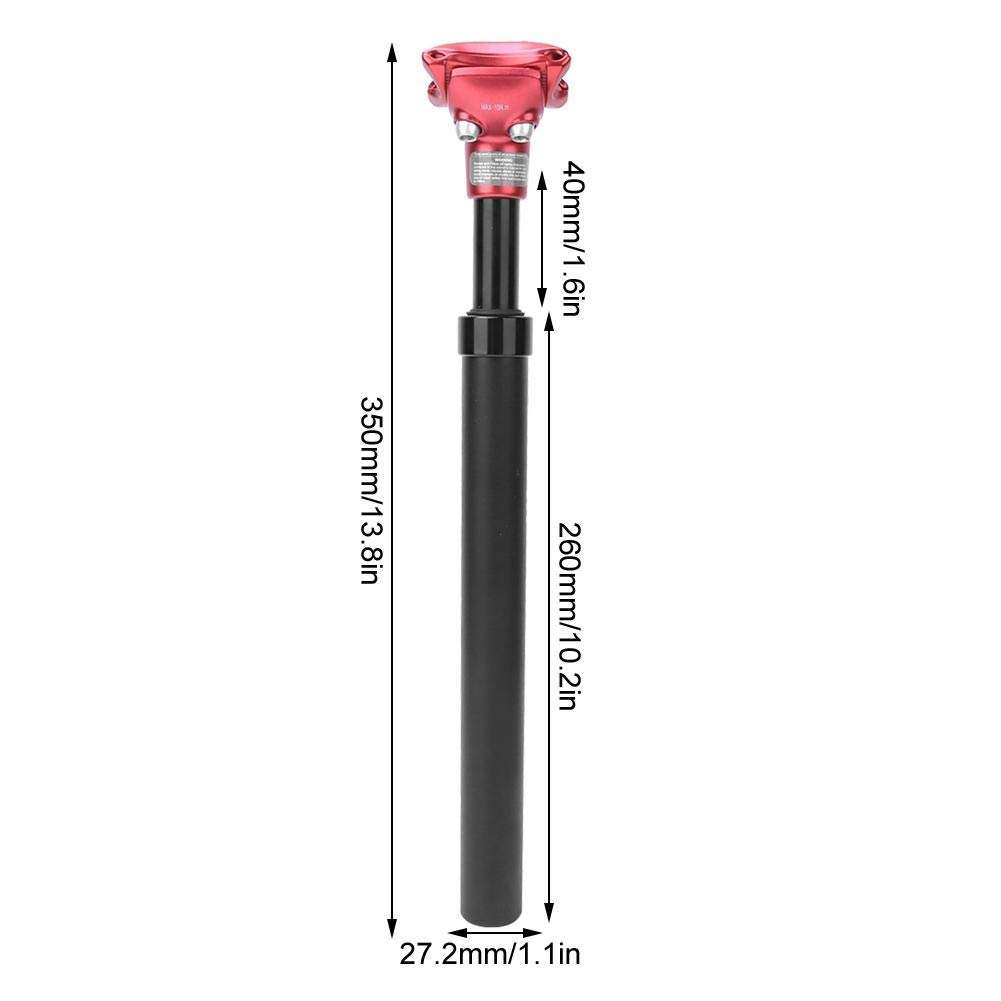 SPS-405 Suspension Seat Post, Mountain Seat Post Tube 27MM Aluminium Alloy (Black Red) 4