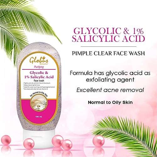 Globus Pimple Clear Face Wash with Glycolic & Salicyclic Acid - 100 ml (Pack of 5) 2