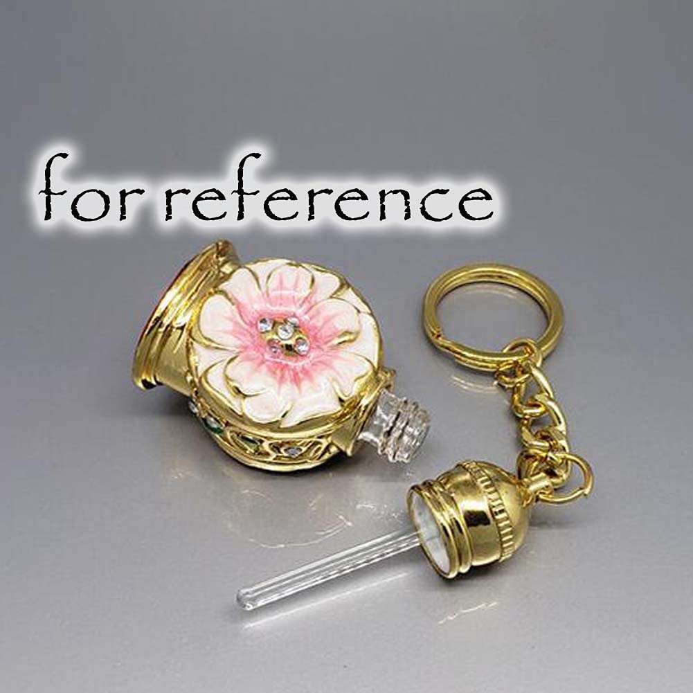 Koala Superstore 3ML Silver Vintage Essential Oil Bottle Keychain Dispenser Bottle Glass Empty Perfume Bottle Refillable Container 4