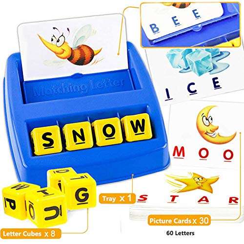 SOKULA Word Matching Letter Game, Letter Matching Board Game Toy Educational Learning Alphabet Recognition Spelling Reading Memory Game for Kindergarten Preschool Children Kids Boys Girls 2
