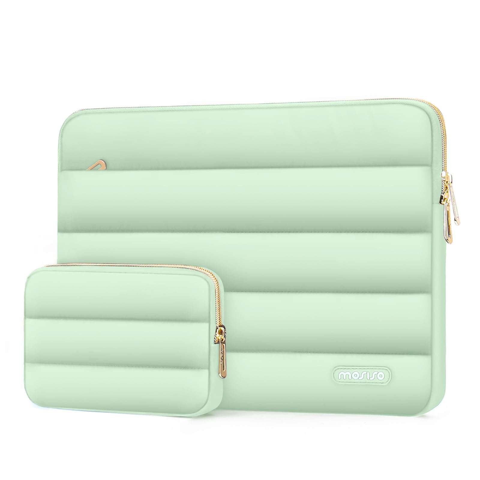 MOSISO Compatible with MacBook Air 13 inch Case 2024 2023 2022 M3 A3113 M2 A2681 Touch ID, Plastic Hard Shell&Keyboard Cover&Screen Film&Type C Adapter&Polyester Horizontal Bag, Mint Green 6