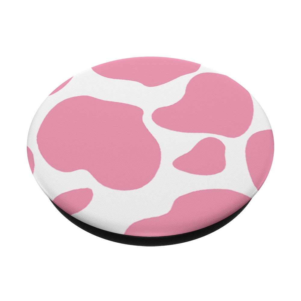 Baby Pink Cow Print Strawberry Cow Animal Skin Cute Trendy PopSockets Swappable PopGrip 2