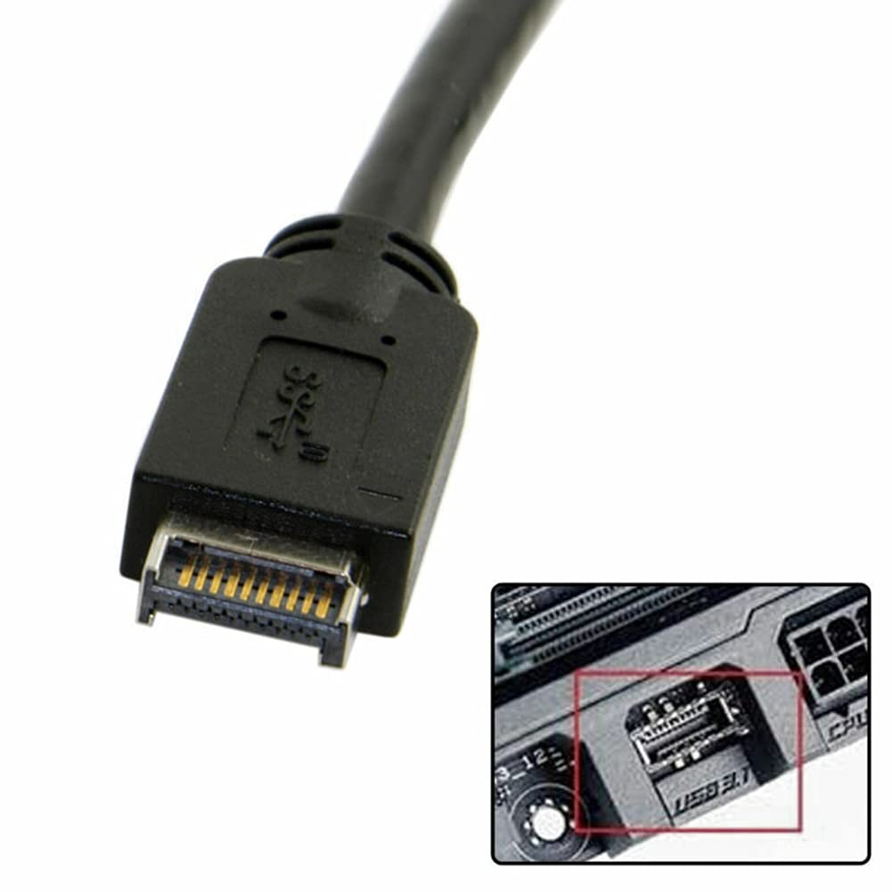 Connectors 20cm Connector Transfer Type-E to 20 Pin Front Panel Accessories USB 3.1 Adapter Cable Black Extension Long Motherboard - (Cable Length:) 6