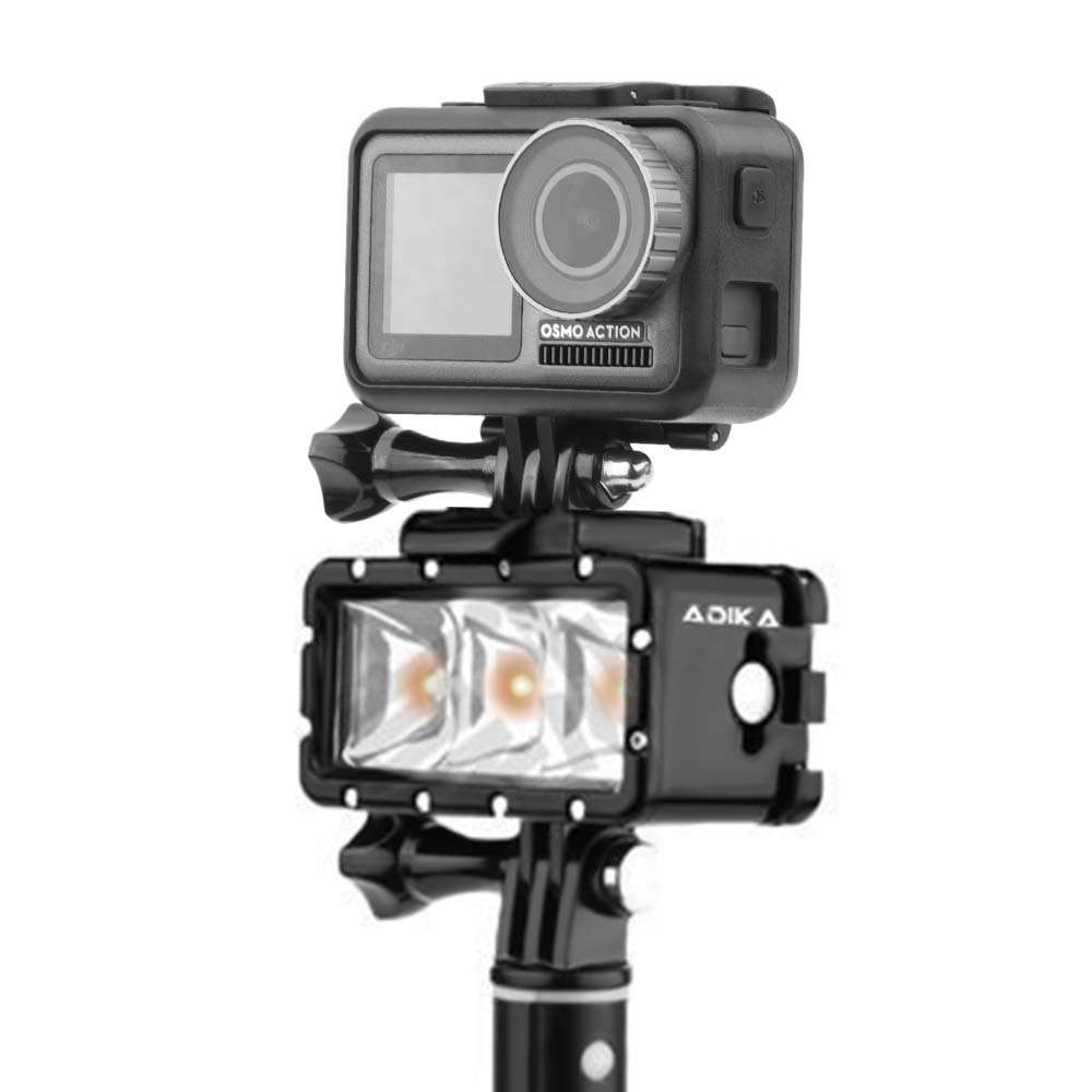 iEago RC Hero 9 Flash Diving Light High Power Underwater Waterproof LED Light Fill Light with 2 Chargeable Battery for DJI OSMO Action/GoPro Hero 8/7 /6/ SJCAM etc Action Cameras 4