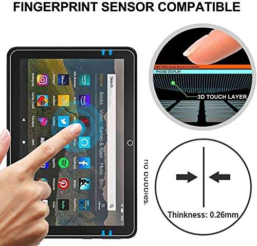 Ytuomzi Screen Protector for Amazon Kindle Fire HD 8/8 Plus/Kids [8 inch] 2022&2024 Released, Anti Scratch, Bubble-Free Installation (2 Pack) 3
