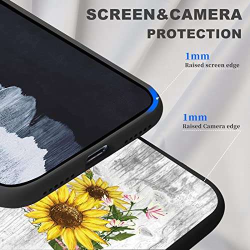 Case for LG K40s/LG Harmony 4/LG K41 Shockproof 2in1 Hybrid Slim Clear Hard PC Back Cover + Soft TPU Dual Layer Protective Cases with Elephant Sunflower Design for LG Premier Pro Plus 3