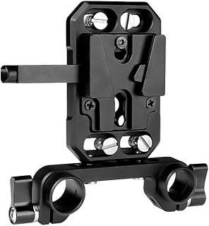 Alvins V-Mount Battery Plate with Dual 15mm Rod Clamps, V Lock Battery Mounting Plate for Sony Canon ARRI RED Panasonic Nikon Camera Power Supply, Quick Release Set 1