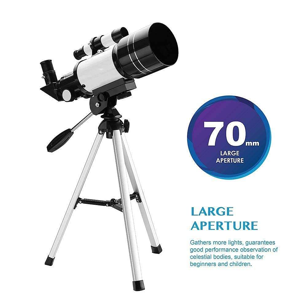 HAGNZHE Telescope for Kids Adults Beginners, 70mm Aperture BAK4 Prism Lens 400mm Astronomical Refractor Telescope for Astronomy with Smartphone Mount and Tripod and Camera Wire Controller 5
