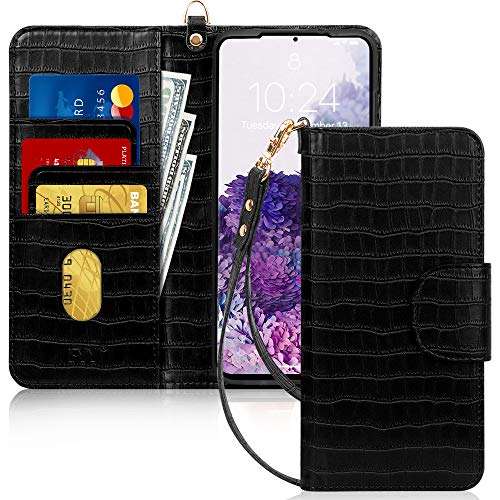 FYY Case for Samsung Galaxy S20 Ultra 5G 6.9", [Kickstand Feature] Luxury PU Leather Wallet Case Flip Folio Cover with [Card Slots] and [Note Pockets] for Galaxy S20 Ultra 5G 6.9 inch Crocodile Black 1