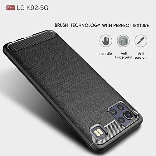 CruzerLite Case Compatible with LG K92 Case, Compatible with LG K92 5G Case, Carbon Fiber Texture Design Cover Anti-Scratch Shock Absorption Case Made for LG K92 5G (2020) (Carbon Blue) 3