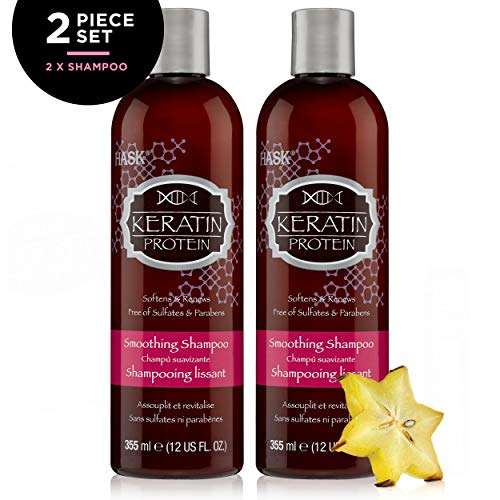 HASK Keratin Smooth Shampoo 355ml (Pack of 2) | Reduces Frizz, Adds Shine to Damaged Hair | Sulfate & Paraben Free 6