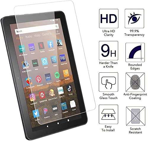 Ytuomzi Screen Protector for Amazon Kindle Fire HD 8/8 Plus/Kids [8 inch] 2022&2024 Released, Anti Scratch, Bubble-Free Installation (2 Pack) 6