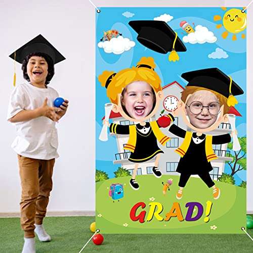 Kavoc Kindergarten Graduation Photo Prop, Extra Large Congrats Photo Booth Props Frame, Fabric, Class of 2024 Preschool Graduation Party Supplies 4
