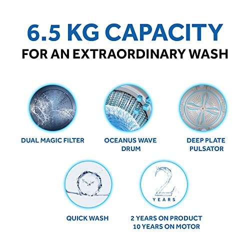 Haier HWM65-826NZP 6.5Kg Top Load Fully-Automatic Washing Machine, Moonlight Grey 5