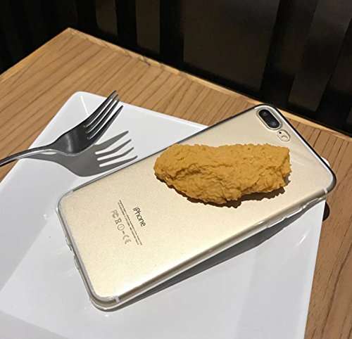 Super Vivid 3D Fried Chicken Leg Fried Chicken Wings Transparent Soft TPU Protective Skin Case Cover for Iphone5 5S SE 6 6S 7 8 X 6P 7P 8P (Fried Chicken Wing, for iPhone X) 5