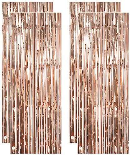 ShiDianYi Foil Fringe-Backdrop-12FTX8FT-Black Tinsel Backdrop Shinny Party (4 Pack) 1