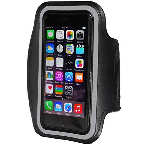 i2 Gear Armband for iPhone 5, 5S, 5C, SE 2016, 4S, 4 & iPod Touch with Adjustable Strap and Key Holder (Black) 6