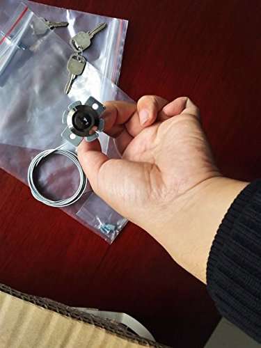 Garage door release key, garage door lock, emergency key release, release lock with stainless steel plate and chrome spiral nails 6