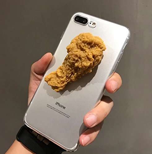 Super Vivid 3D Fried Chicken Leg Fried Chicken Wings Transparent Soft TPU Protective Skin Case Cover for Iphone5 5S SE 6 6S 7 8 X 6P 7P 8P (Fried Chicken Leg, for iPhone 7P 8P) 1
