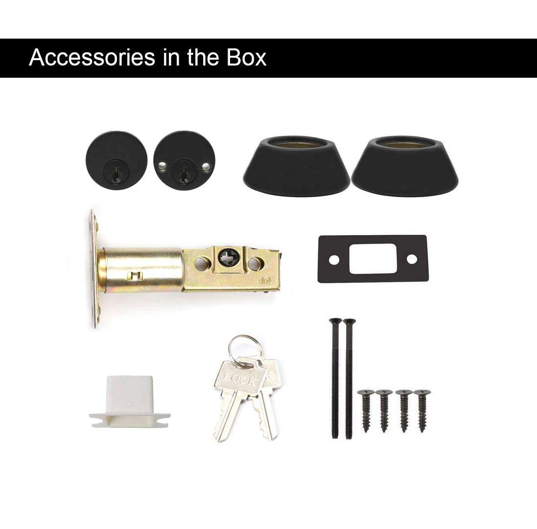 TOGU Double Cylinder Deadbolt Lock with Adjustable Backset,Front Door Lock for Home Entry Doors,Keyed on Both Sides, Oil Rubbed Bronze 5