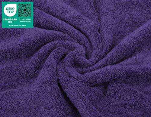 American Soft Linen Premium Turkish Genuine Cotton, Luxury Hotel Quality for Maximum Softness & Absorbency for Face, Hand, Kitchen & Cleaning (4-Piece Washcloth Set, Purple) 3
